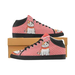 "Manekiko" - Beckoning Cat Canvas Sneakers - Womens