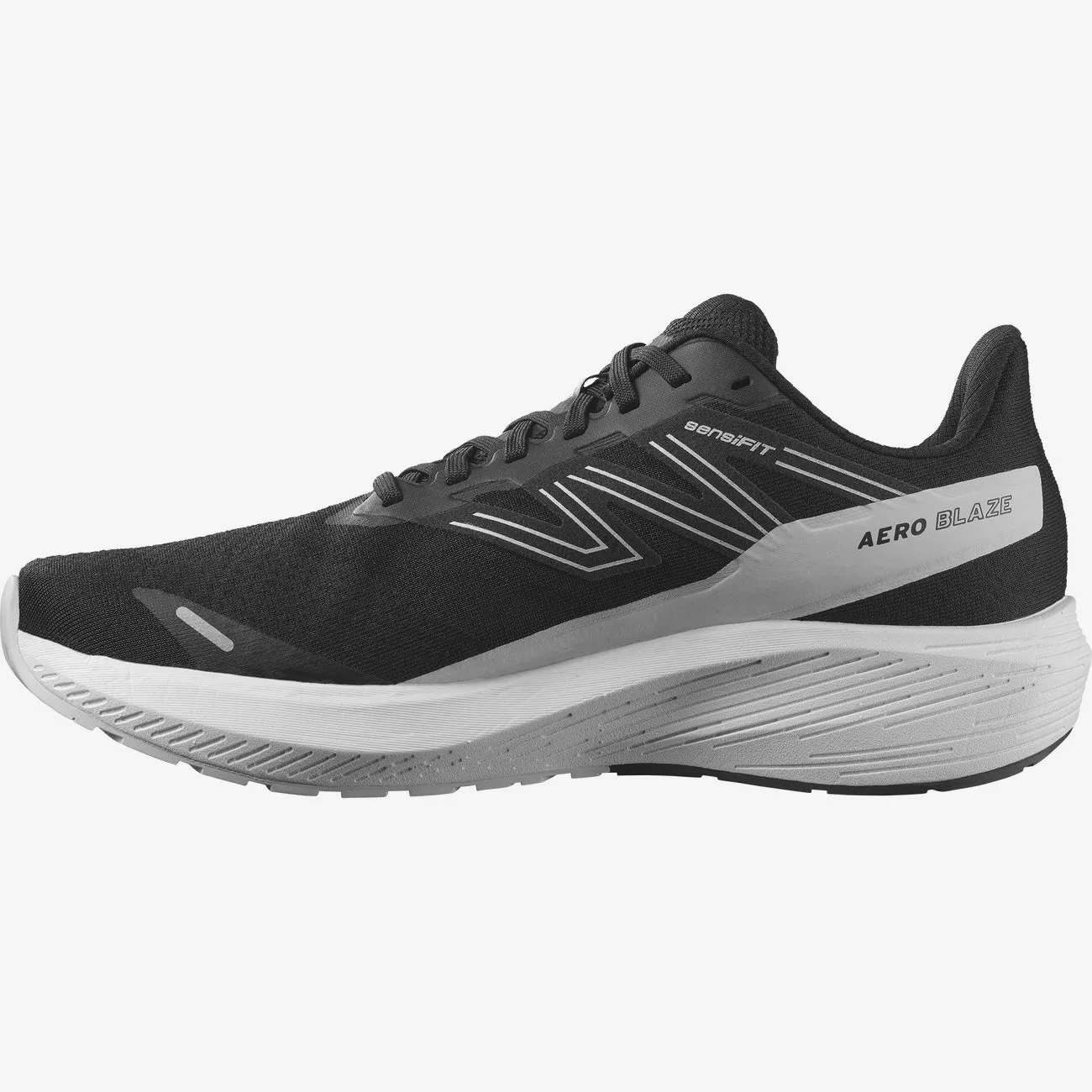 Salomon Men's Aero Blaze Running Shoes in Black White Lunar Rock