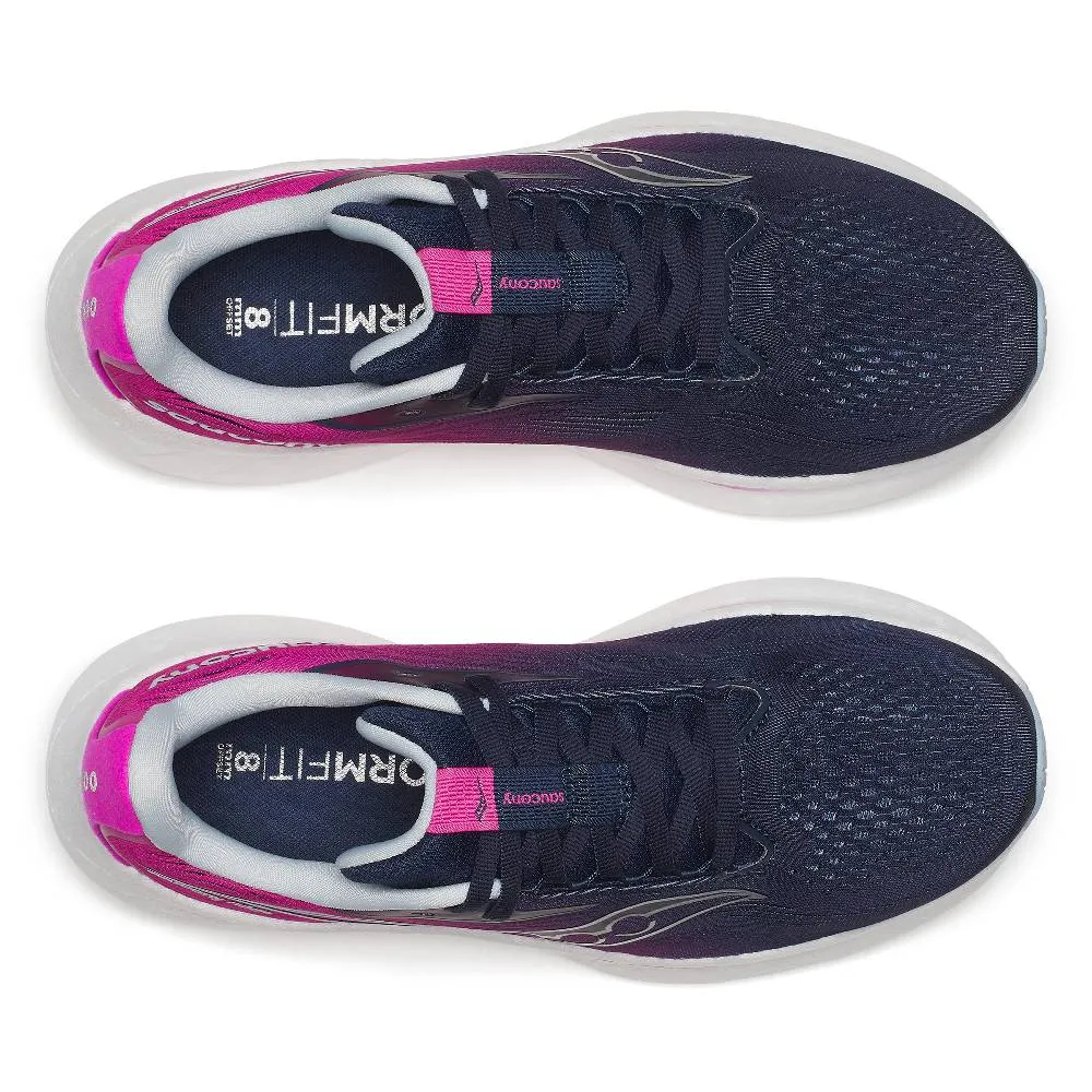 Saucony Ride 18 (Womens) - Navy/Fuchsia