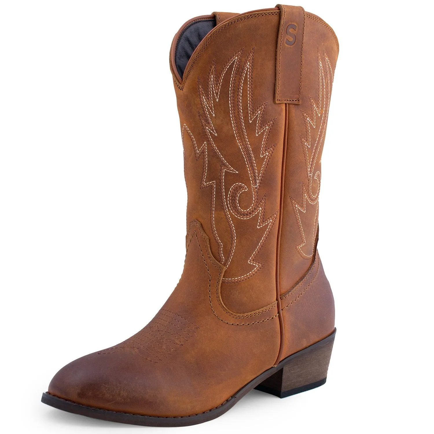 SheSole Women's Western Boots Round Toe Tan