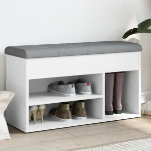 Shoe Bench White 82x32x45.5 cm Engineered Wood