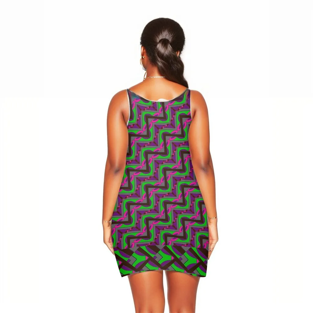 Sling Shot Maze Womens Sleeveless Mini Dress