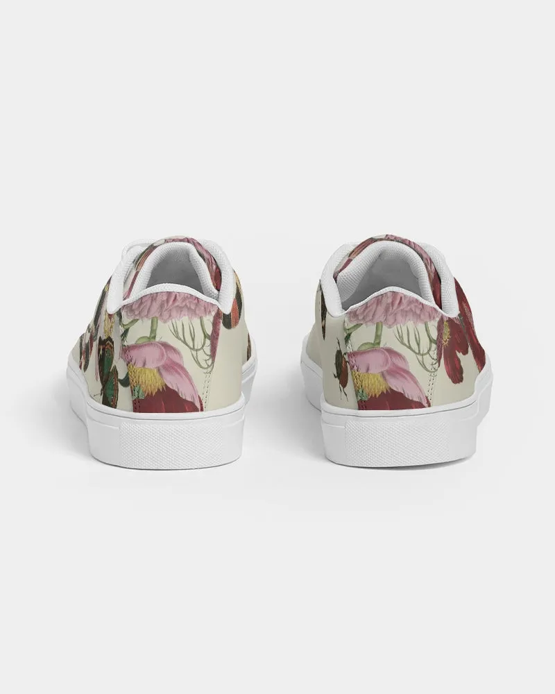 SMF Snake On Flowers Masculine Faux-Leather Sneaker