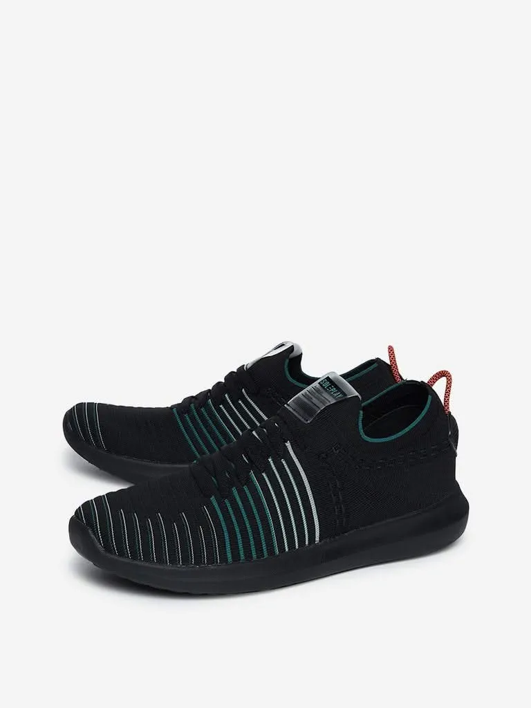 SOLEPLAY Black Rib-Textured Sneakers