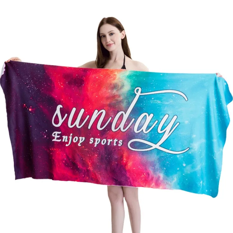 Sports Fitness Swimming Bath Towel Printed Double-Sided Velvet Absorbent Quick-Drying Beach Towel, Size: 156x81cm (Quick Dry Underwater World)