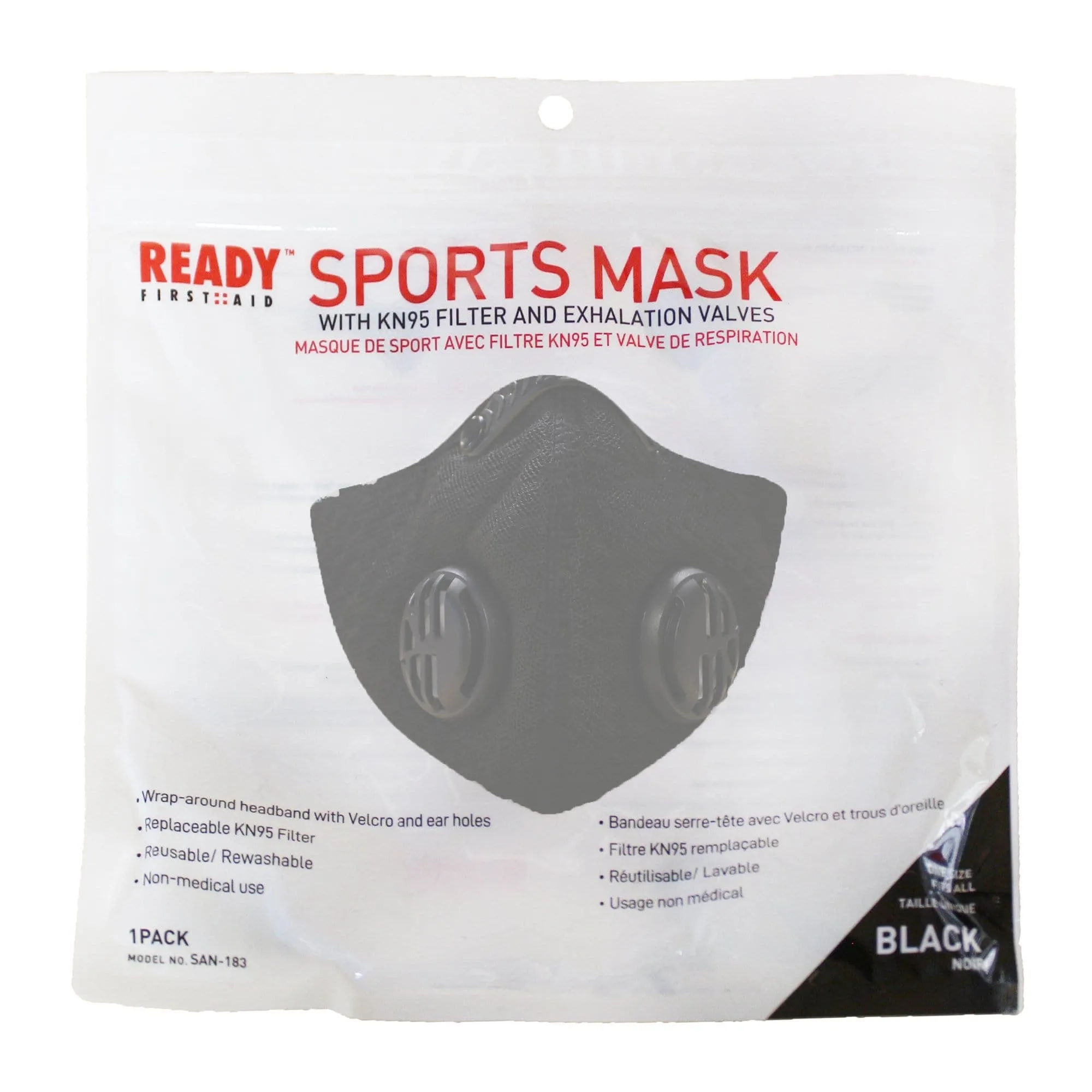 Sports Mask with KN95 Filter and Exhalation Valves - Ready First Aid