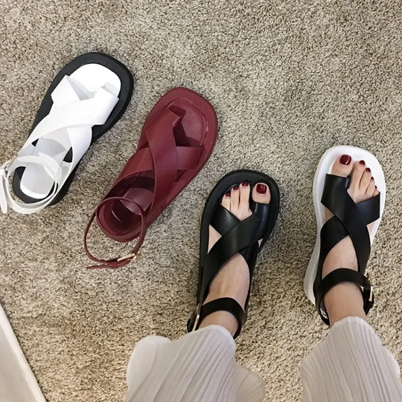 Summer Beach Fashion Cross-strap Flat Sandals