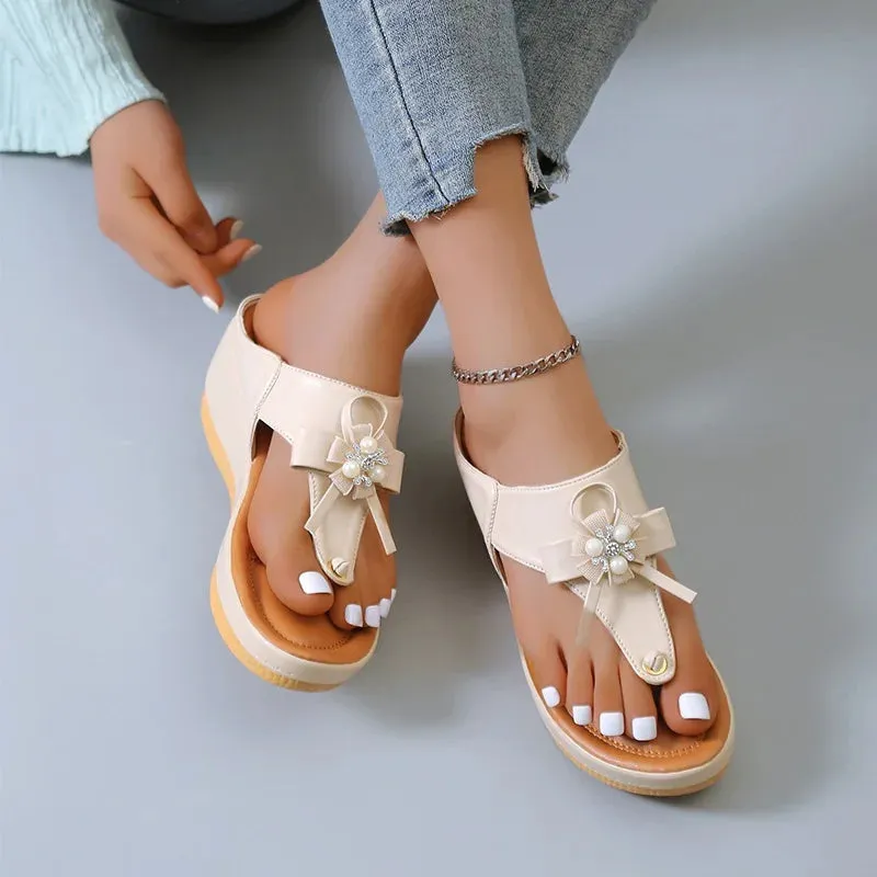 Summer Sandals Women 2024 Big Size Platform Wedges Sandals Slippers Non-Slip Open Toe Flip Flops Ladies Comfortable Beach Shoes