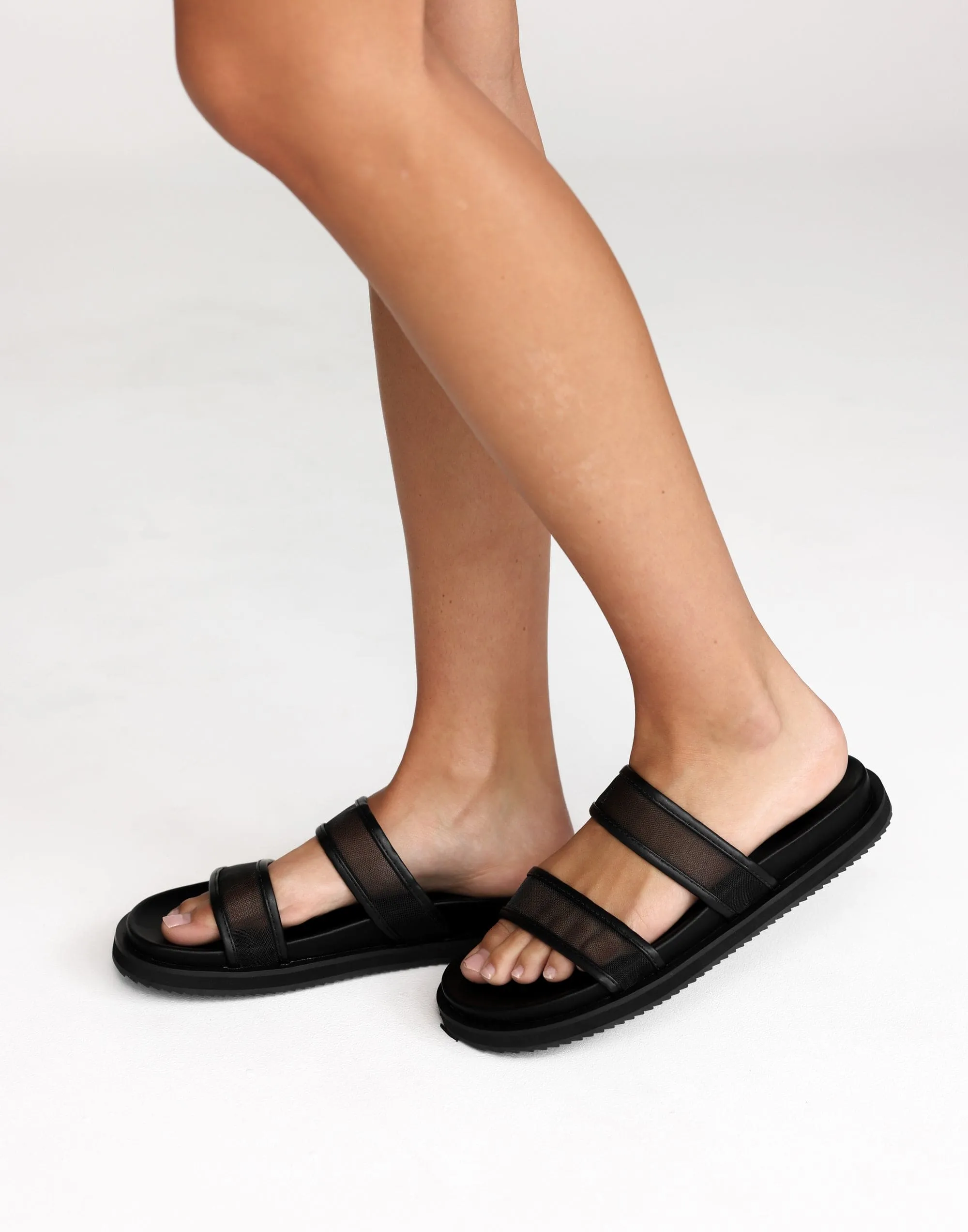 Tamre Slides (Black Mesh) - By Billini