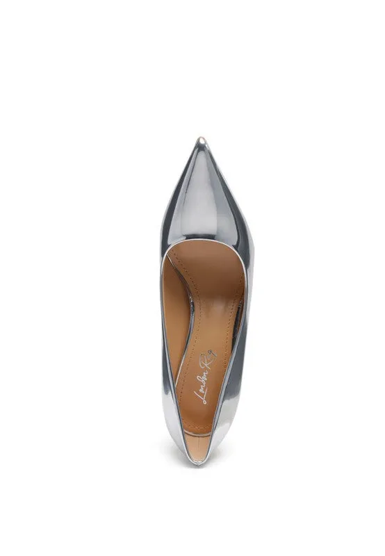 TEEK - POUDRE METALLIC POINTED STILETTOS