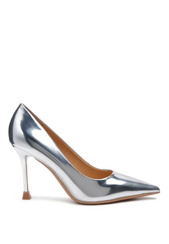 TEEK - POUDRE METALLIC POINTED STILETTOS