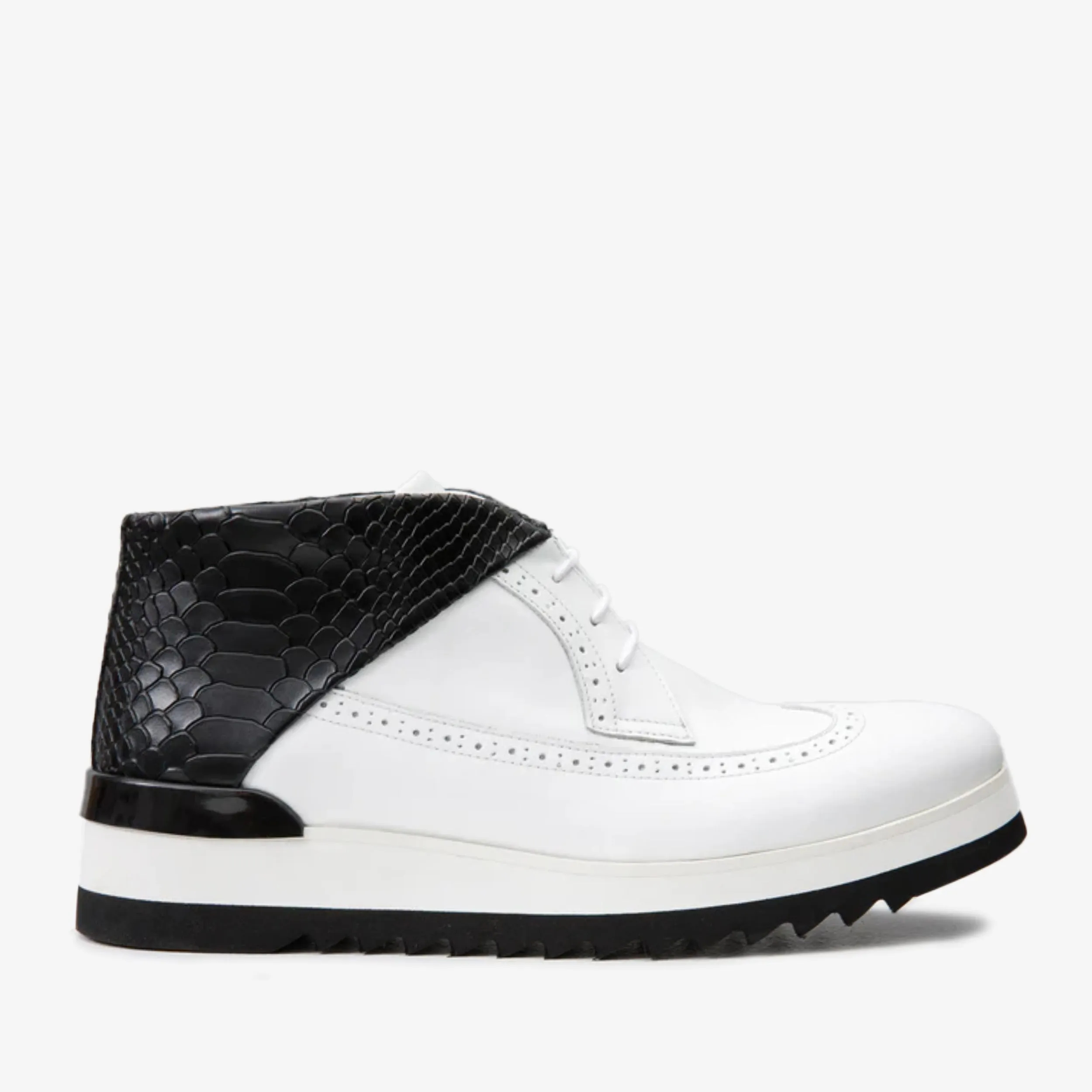 The Kagan White Wingtip Chukka Men Sneaker Boot