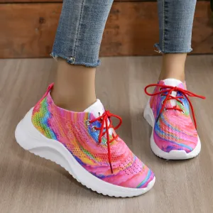 Tie dyed lace up flat shoes  HPSD285