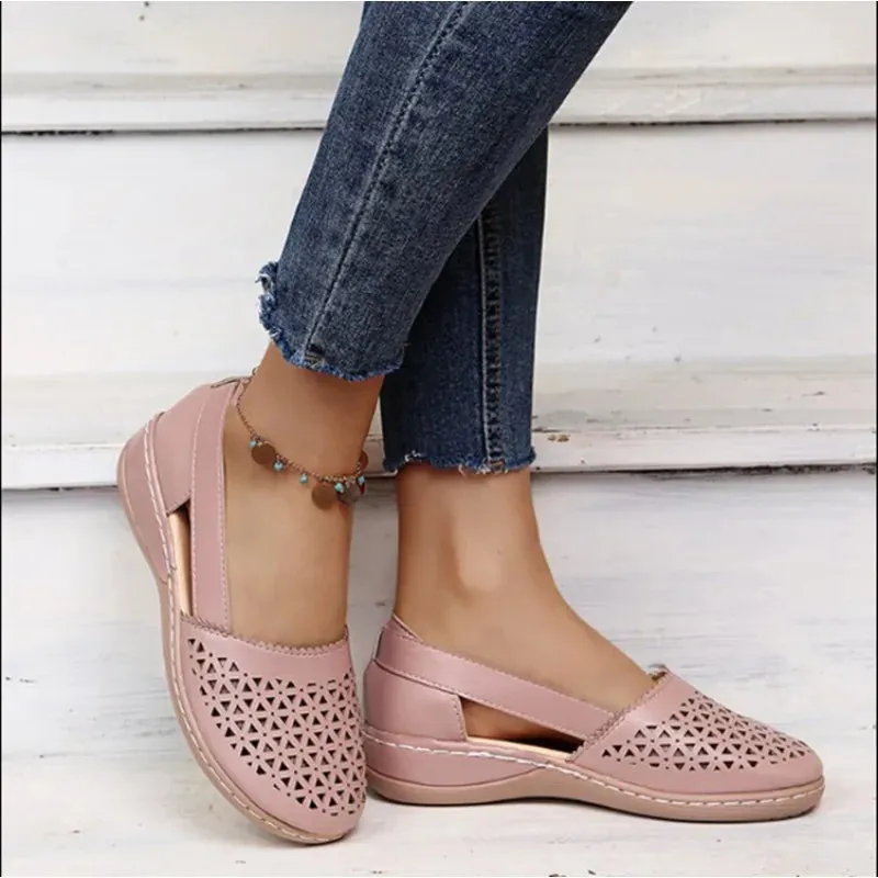 Trendy Leather Retro Non Slip Sole andals