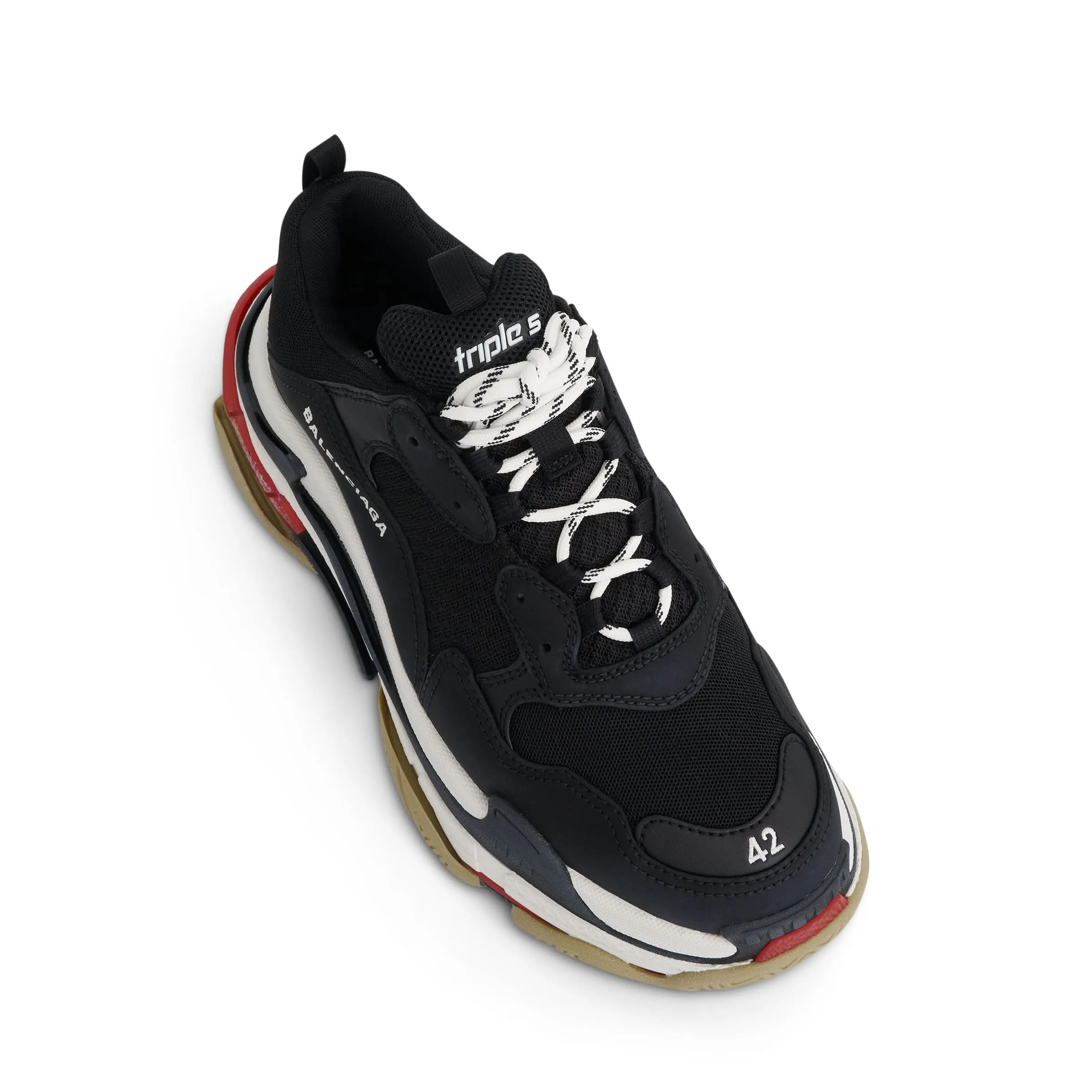 Triple S Sneaker in Black/Red