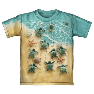 Turtles On The Beach Tie-Dye Adult Tee Shirt (Adult Large