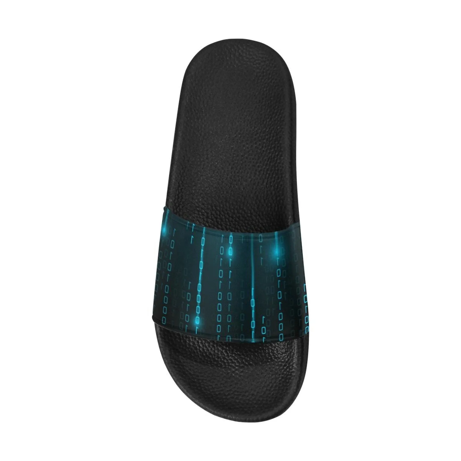 Uniquely You Womens Slides / Flip-Flop Sandals - Blue Matrix Print