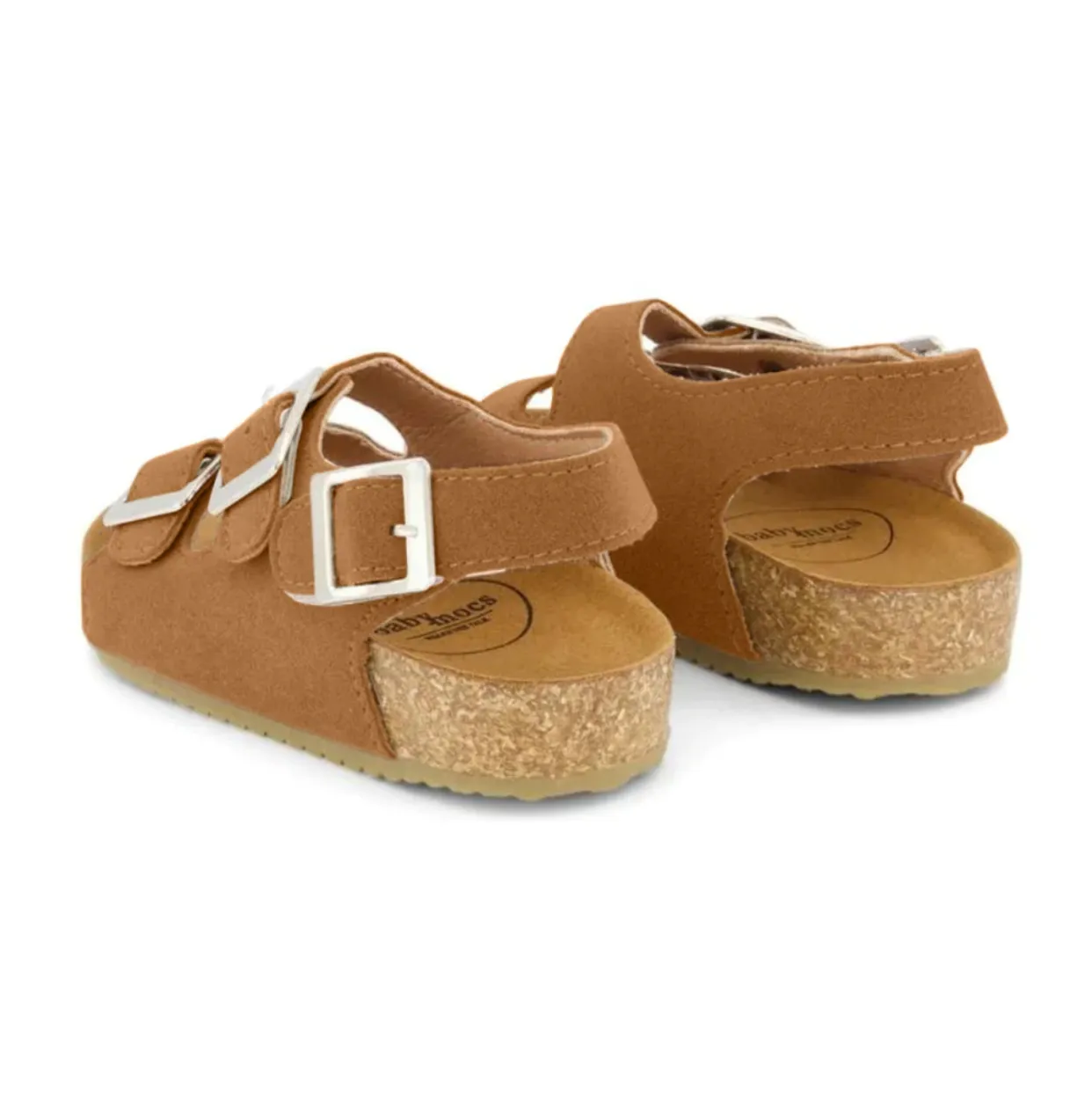 Vacay Collection Buckle Vegan Sandals · Velcro Strap · Light Brown Color