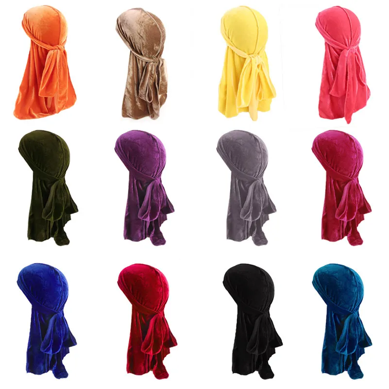 Velvet Durag Doo Head Wrap Bandana Soft Cap Unisex Mens Womens Wrap