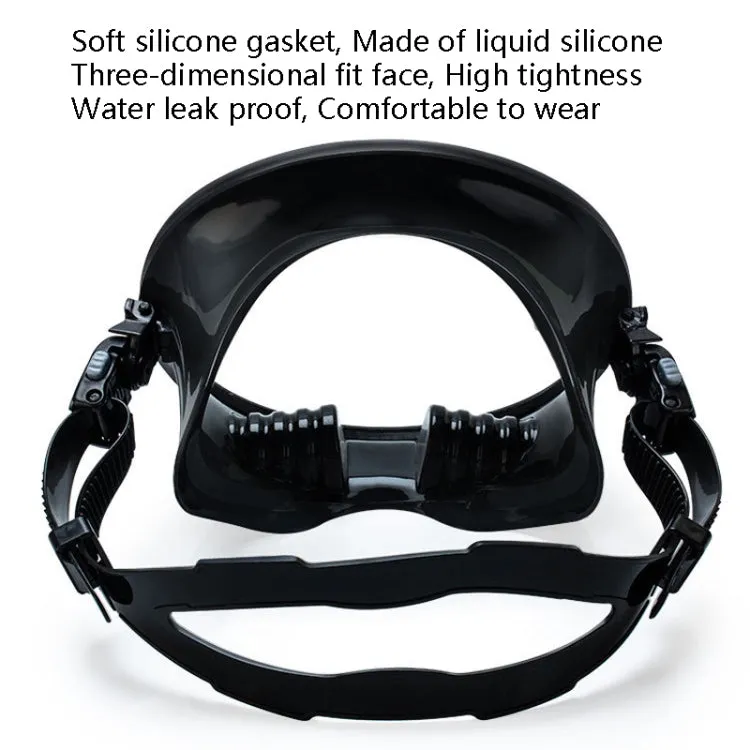 WAVE Panoramic Wide Field Of Vision Diving Goggles Anti-Fog And Waterproof Snorkeling Tempered Glass Mask, Size: One Size(Transparent)