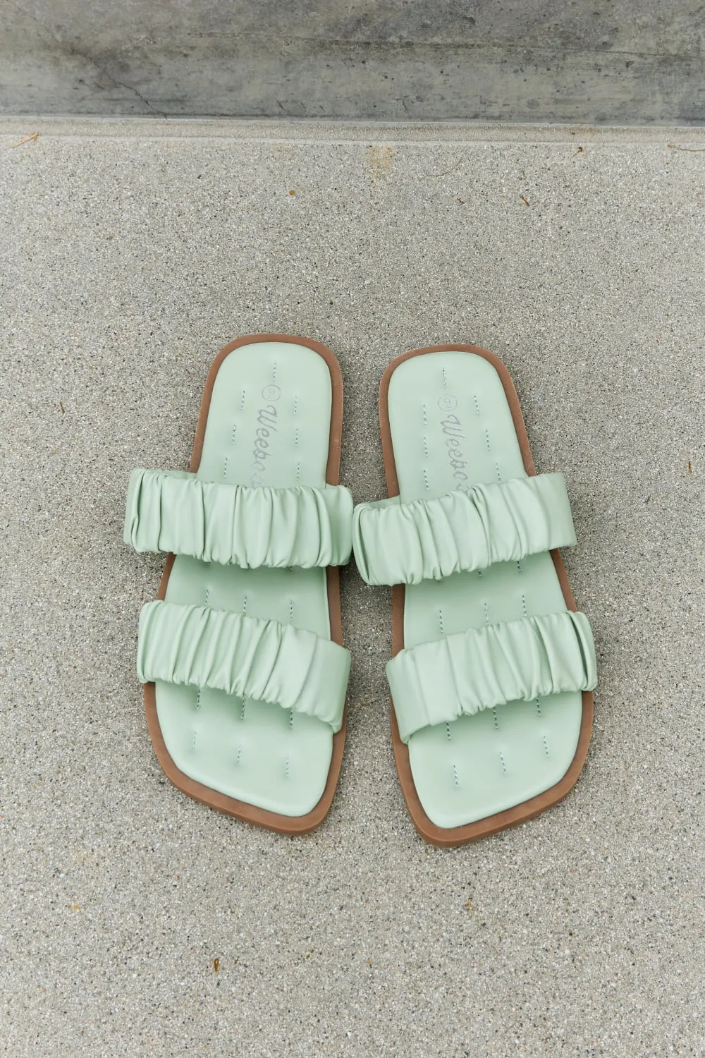 Weeboo Double Strap Scrunch Sandal in Gum Leaf