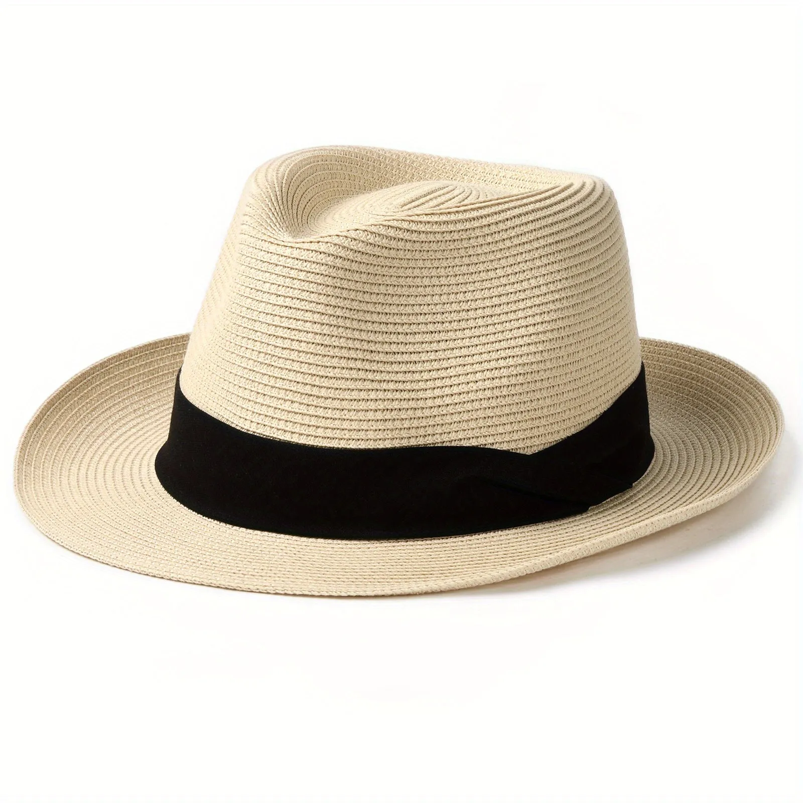 Wide Brim Panama Fedora Straw Hat - Recoverable After Crimping, UPF Protection, Crochet Weaving, Mature Style - Ideal Summer Beach Sun Hat for Men and Women, Perfect Gift Choice