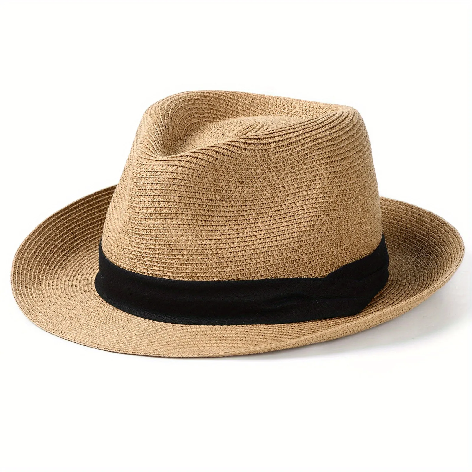 Wide Brim Panama Fedora Straw Hat - Recoverable After Crimping, UPF Protection, Crochet Weaving, Mature Style - Ideal Summer Beach Sun Hat for Men and Women, Perfect Gift Choice