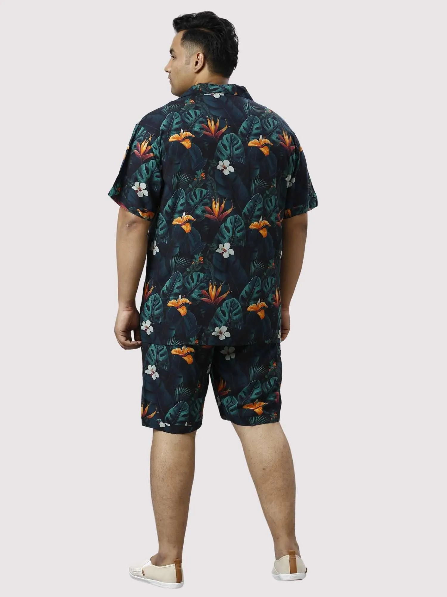 Wild Lush Digital Printed Half Co-ords Set Men's Plus Size