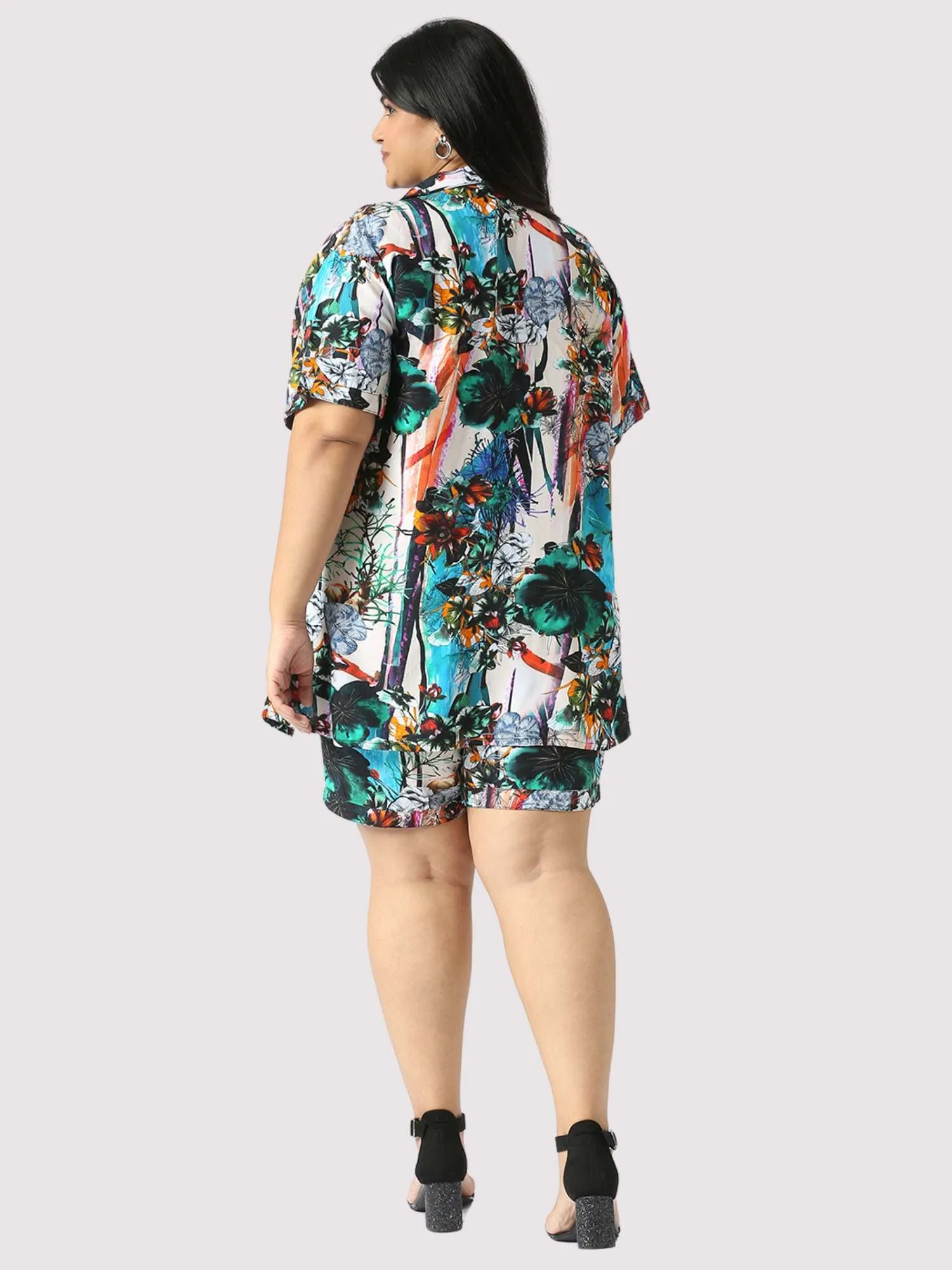 Wilding Plus Size Women's Half Co-ord Set