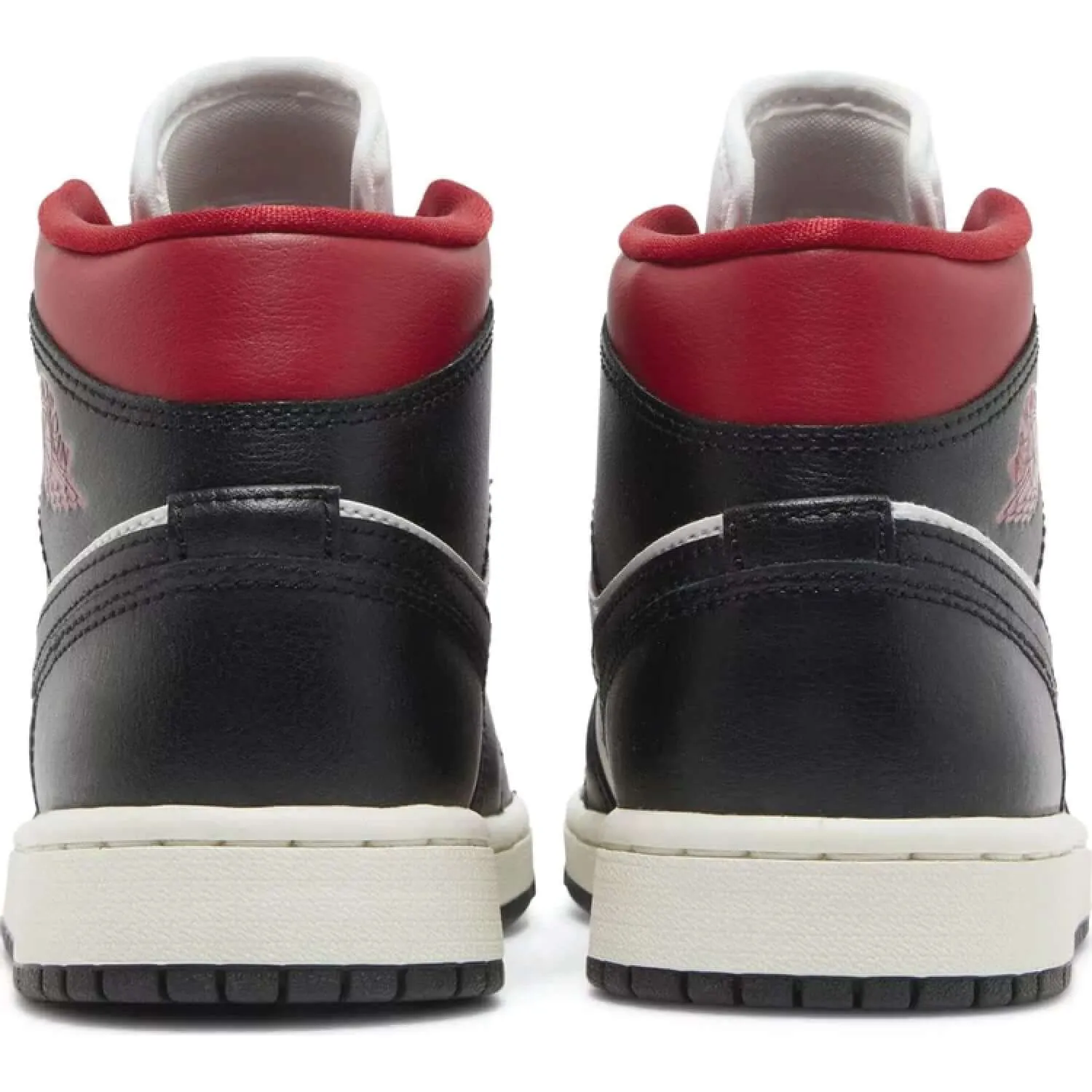 Wmns Air Jordan 1 Mid 'Black Sail Gym Red'