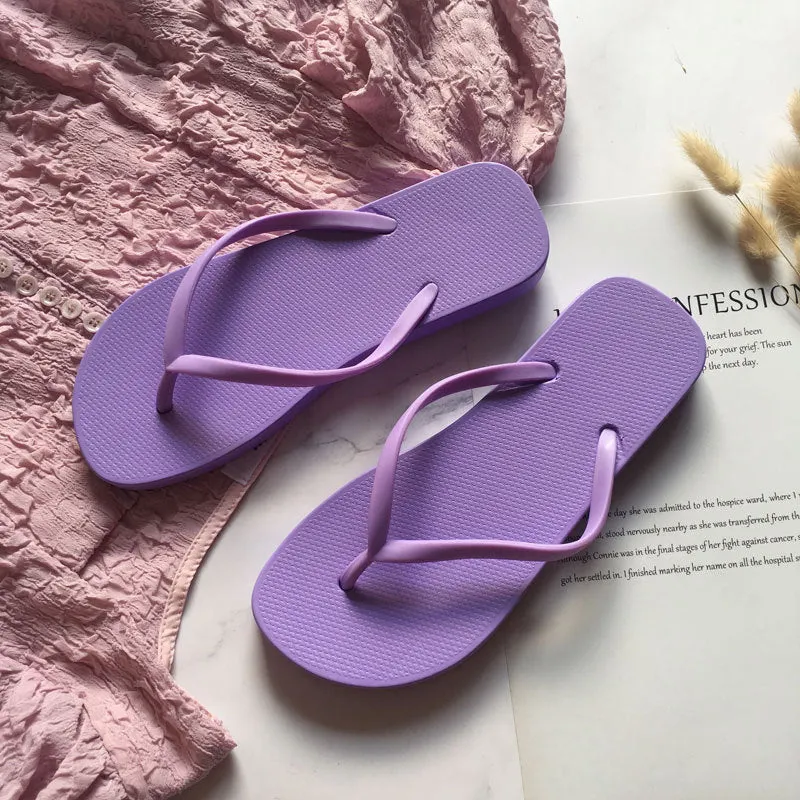 Women Bright Color Non-slip Fashion Casual Summer Flip Flops