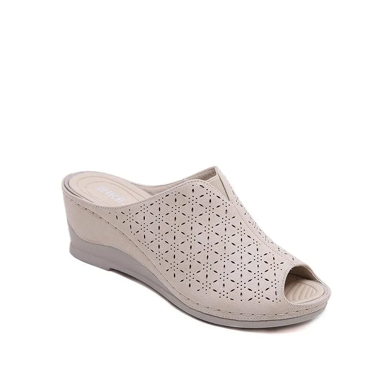 Women Mesh Mules Wedge Sandals