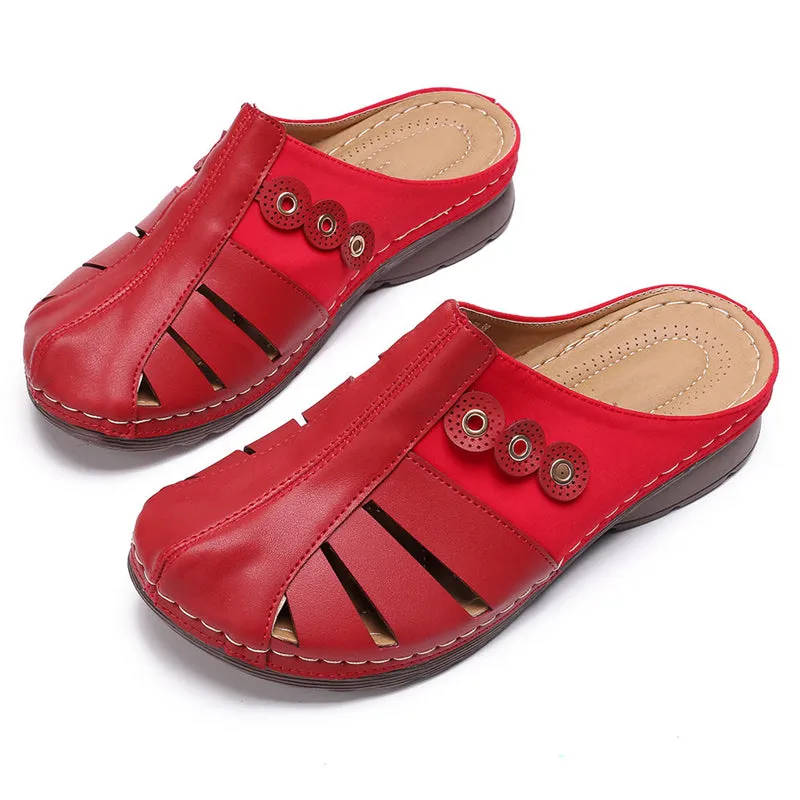 Women Soft Bottom Breathable Hollow Flat Casual Sandals