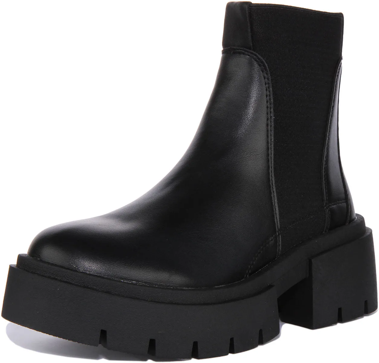 Womens Chunky Sole Chelsea In Black For Women