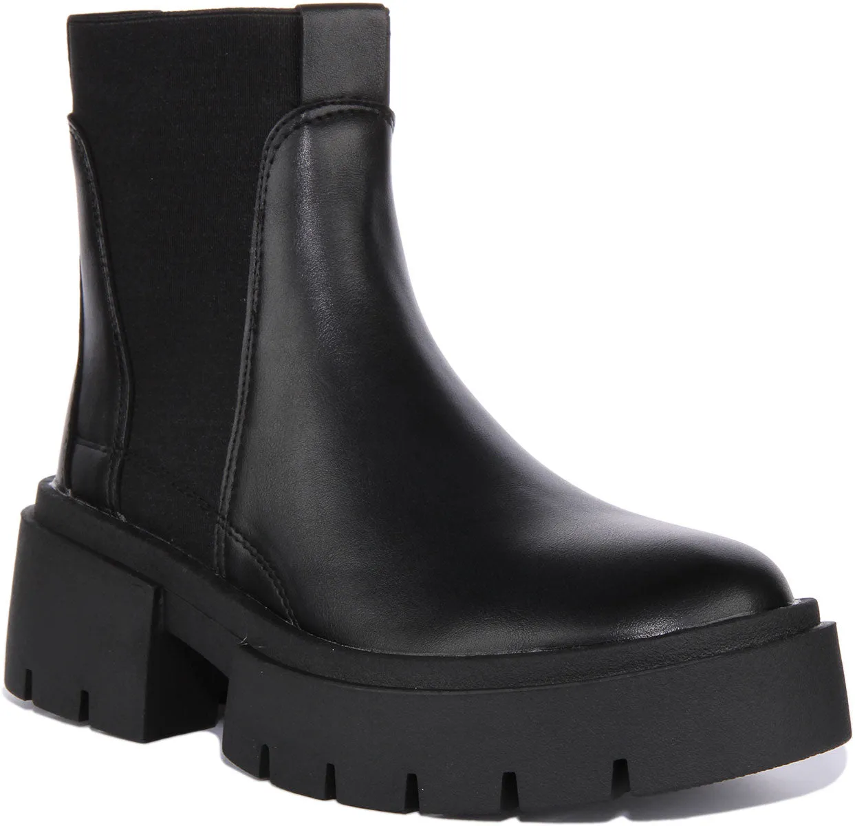 Womens Chunky Sole Chelsea In Black For Women