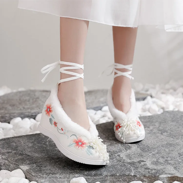 Women's For Han Chinese Clothing Invisible Elevated Canvas Shoes