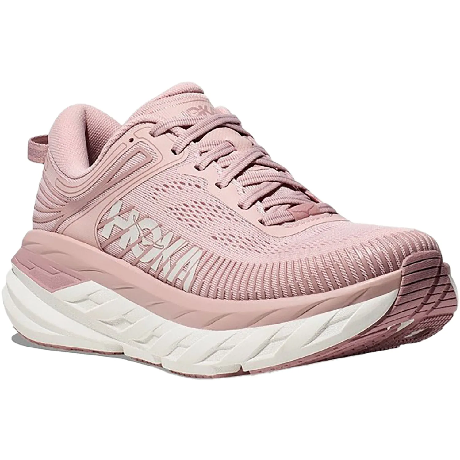 Women's Hoka Bondi 7 Peach Whip/White Mesh