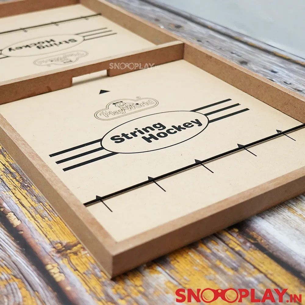 Wooden String Hockey Tabletop Game - Assorted Prints