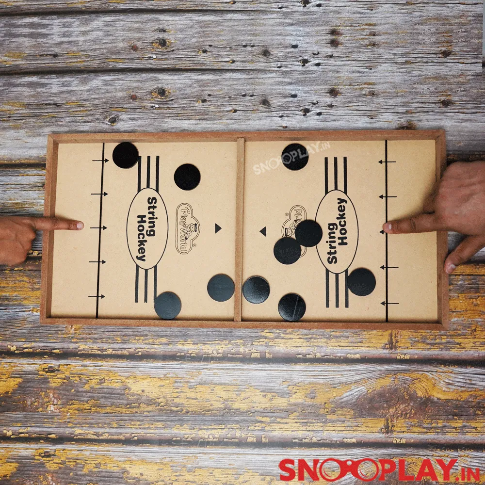 Wooden String Hockey Tabletop Game - Assorted Prints