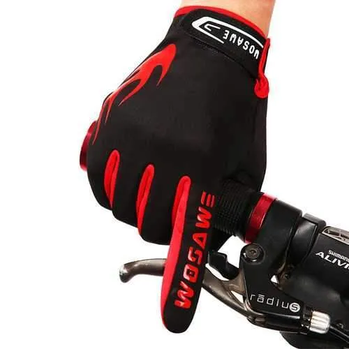 WOSAWE Autumn And Winter Riding Fleece Gloves Bicycle Touch Screen Full Finger Gloves