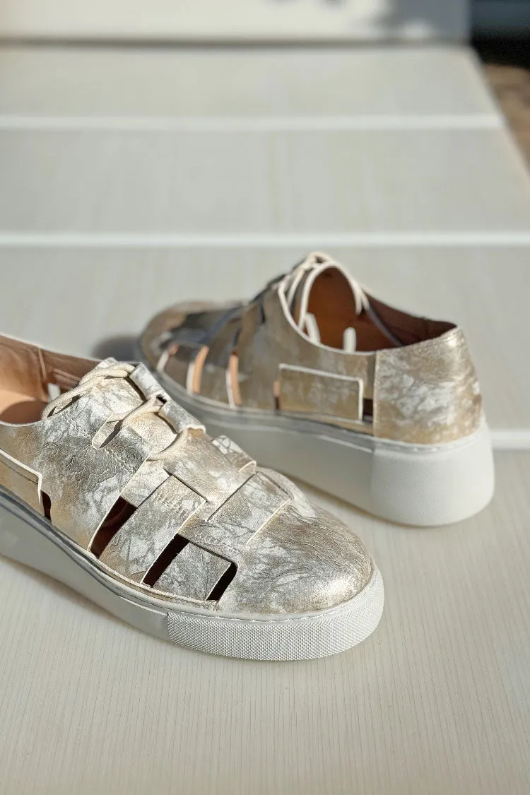 Yao Metallic Gold Leather Sneaker