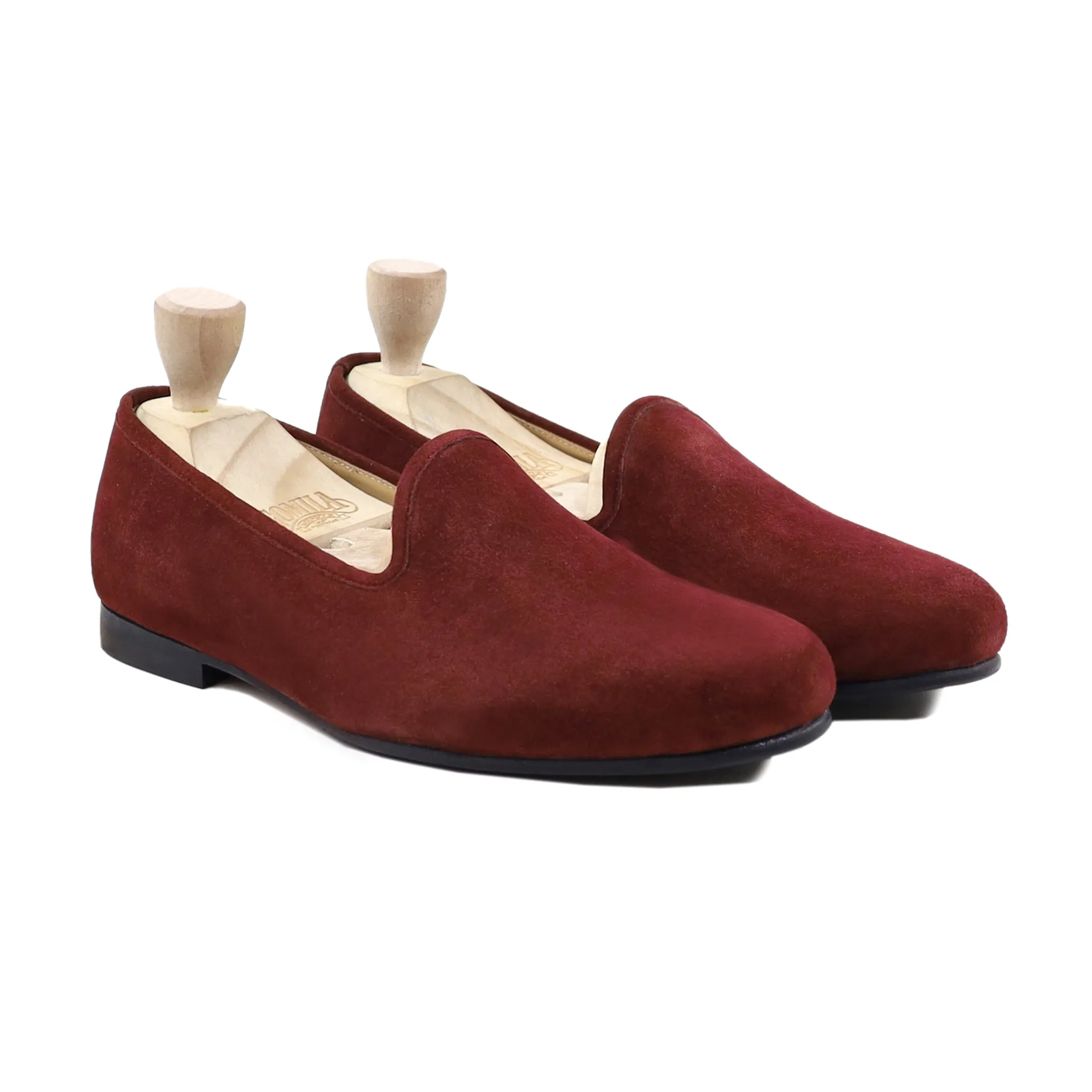 Yareli - Men's Oxblood Kid Suede Leather Loafer