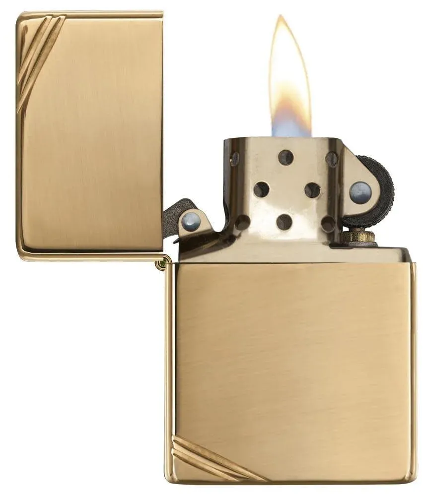 Zippo High Polish Brass Vintage with Slashes - 270