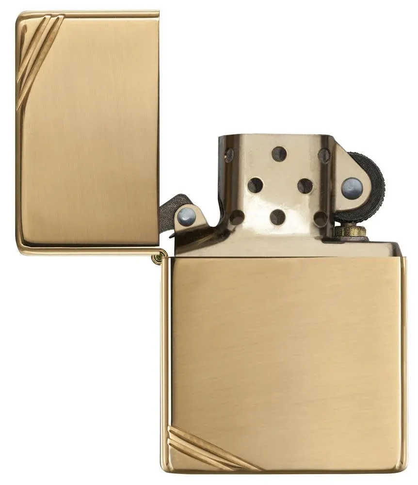 Zippo High Polish Brass Vintage with Slashes - 270